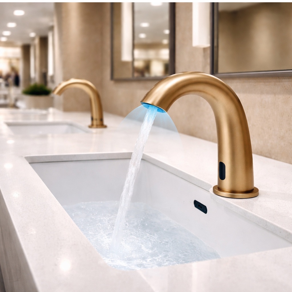 Reliable sensor activation touchless faucets with bright-light and reflective-surface stabilization